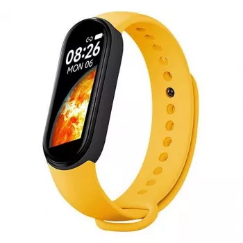 iWear SM7 išmanioji apyrankė 0.96 colio TFT – kūno rengybos sekiklis IP67 su širdies ritmo ir kraujospūdžio matavimu, socialiniais pranešimais, miego stebėjimu, geltona