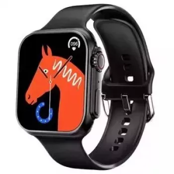 iWear WS78 Plus 2.0 colio „Infinite Display“ Aliuminio-Ceraminis išmanusis laikrodis su dvigubu Bluetooth skambučiu ir širdies ritmo matuokliu, juodas