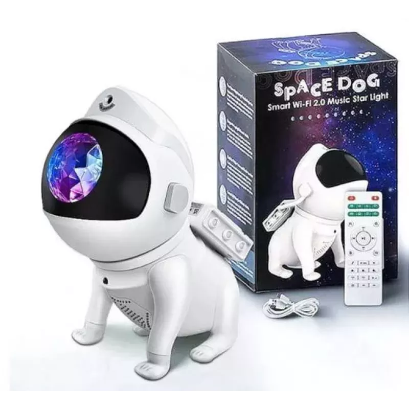Elight G6 Space Dog Nebula Effect Wall & Ceiling Projector su garsiakalbiu, Bluetooth programėle, nuotolinio valdymo pulteliu, baltas