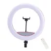 Elight SR14 36 cm LED žiedinė šviesa su išmaniojo telefono laikikliu, 220 V adapteriu ir „Bluetooth“ nuotolinio valdymo pulteliu, juoda
