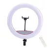 Elight SR14 36 cm LED žiedinė šviesa su išmaniojo telefono laikikliu, 220 V adapteriu ir „Bluetooth“ nuotolinio valdymo pulteliu, juoda