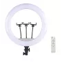 Elight SR18 45cm LED apšvietimo žiedas su 3 išmaniesiems telefonams skirtais laikikliais, 220V adapteriu ir BT nuotolinio valdymo pulteliu, juodas