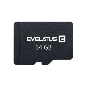 Evelatus MicroSDXC 64GB Class 10 UHS-I U1 V10 atminties kortelė (60 MB/s skaitymas, 20 MB/s rašymas)