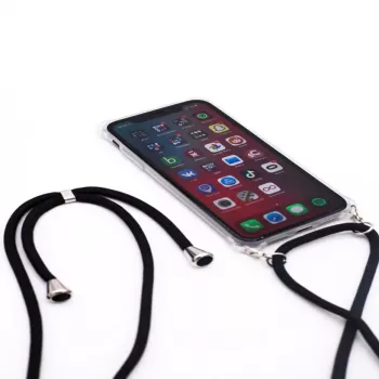 Evelatus Samsung Galaxy S10 dėklas su virvelinėmis juostelėmis juodas permatomas