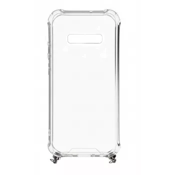 Evelatus Samsung Galaxy S10 dėklas su virvelinėmis juostelėmis juodas permatomas