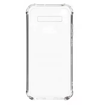 Evelatus Samsung Galaxy S10 dėklas su lyno dirželiu rožinis permatomas
