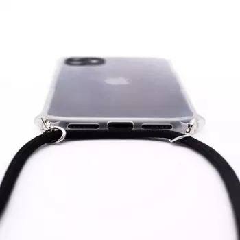 Evelatus Apple iPhone 11 Pro Max dėklas su virvele, juoda permatoma