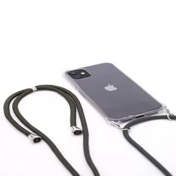 Evelatus Apple iPhone 11 Pro Max dėklas su virvele, žalias permatomas