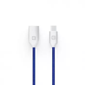 Evelatus duomenų kabelis, skirtas USB-C įrenginiams TPC06 1m mėlynas