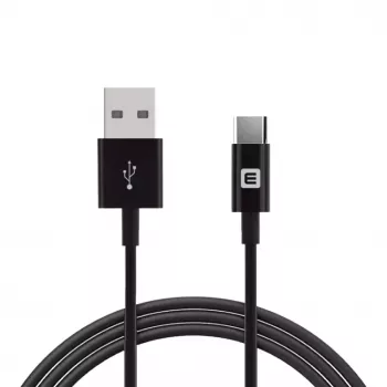 Evelatus duomenų kabelis, USB-A į USB-C, TPC07, juodas