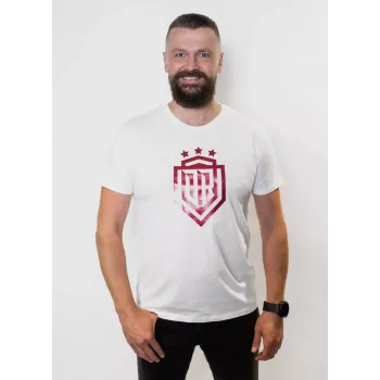Dinamo vyriški marškinėliai XL «DINAMO» su raudonu metaliniu atspaudu balti