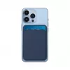 Evelatus Universal iPhone Genuine Leather MagSafe Wallet Blue