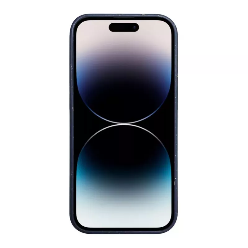 iLike Apple iPhone 14 Pro Max Silicone Plastic Case Eco Print Design Blue