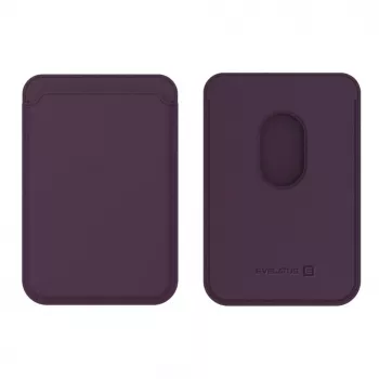 Evelatus Universal iPhone Genuine Leather Wallet with MagSafe Deep Purple