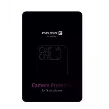 Evelatus Samsung Galaxy S23 Full Camera Lens Protector Armor - Grūdintas stiklas su aliuminio rėmeliu, 9H kietumas, juodas