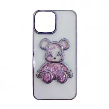 iLike Apple iPhone 14 Silicone Case Print Desire Bear Purple