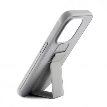 iLike Apple iPhone 15 Plus Silicone Case with Stand sidabrinis