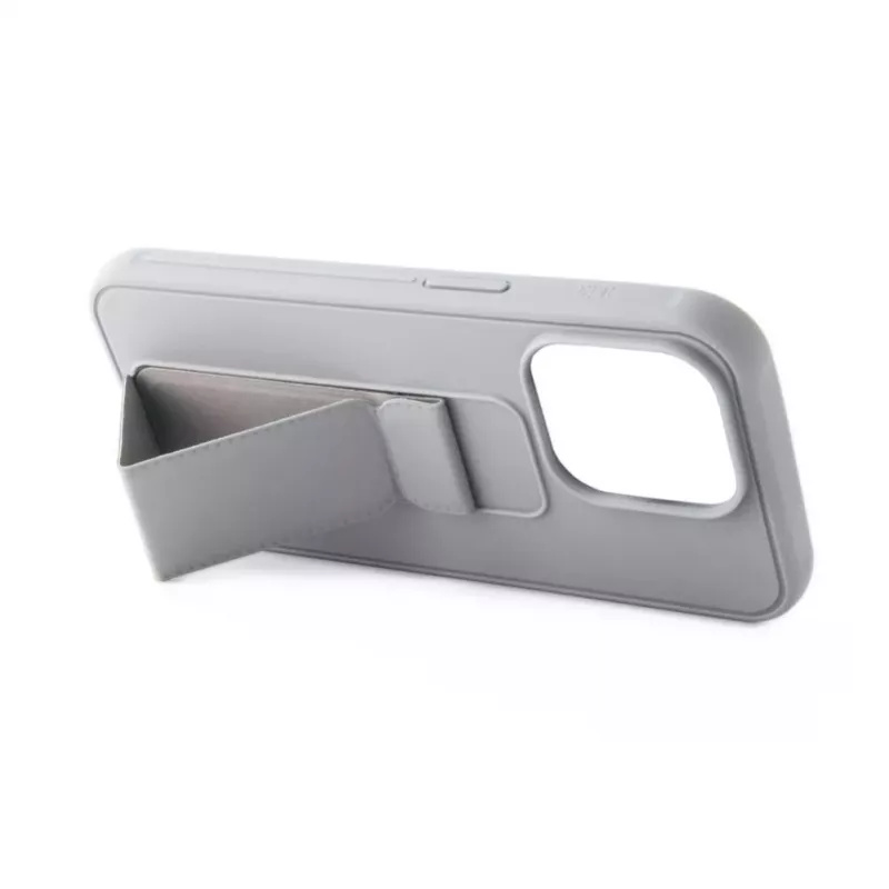 iLike Apple iPhone 15 Plus Silicone Case with Stand sidabrinis