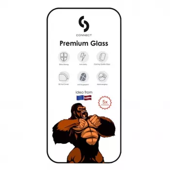 Connect Apple iPhone 15 Pro Max 3D Corning Gorilla Glass 5X Strong Black