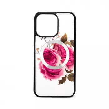 Evelatus Apple iPhone 14 Pro Max Odinis Dėklas Su Užtrauktuku Gėlių Dizainas Baltas