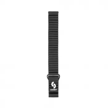 Connect 20mm Flat Head Leather - Silicone Loop Magnetic Watch Strap (130mm M/L) Black