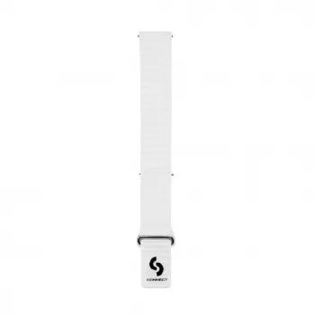Connect 22mm Flat Head Leather-Silicone Loop Magnetic Watch Strap (130mm M/L) White