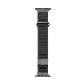 Connect Watch 38/40/41mm Faux Leather Magnetic Back Buckle Watch Strap Black