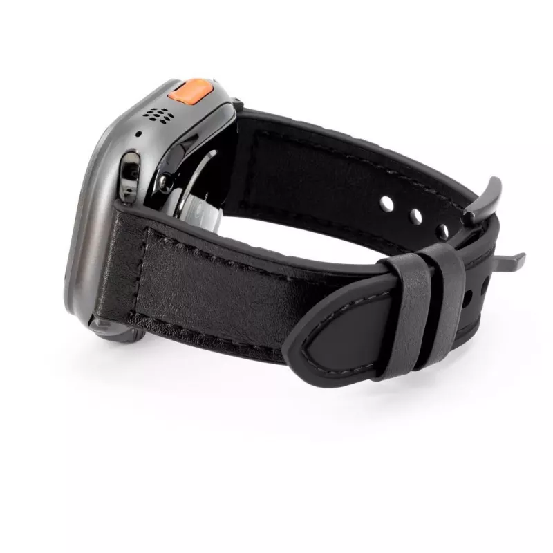Connect Watch 38/40/41mm Silicone Patch Leather Watch Strap (132mm M/L) Black