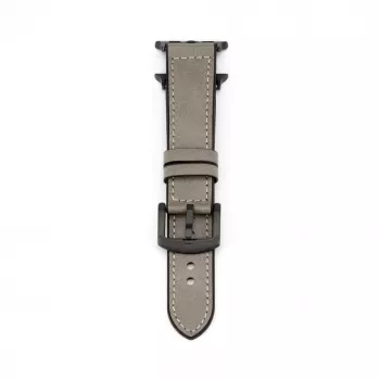 Connect Watch 42/44/45mm Silicone Patch Leather Watch Strap (132mm M/L) sidabrinis