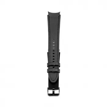 Connect 20mm Silicone Patch Leather Watch Strap (130mm M/L) Black