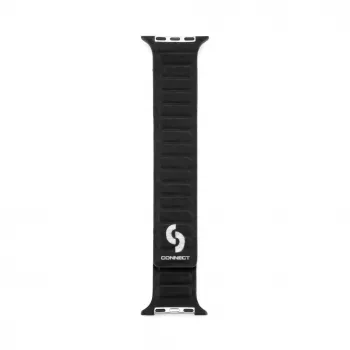 Connect Watch 42/44/45mm Fine Woven Twill Magnetic Chain Watch Strap Black