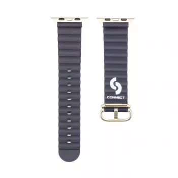 Connect Watch 42/44/45mm Marine Leather Watch Strap Navy Blue