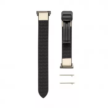 Connect 22mm Silicone Leather Watch Strap with Magnetic White