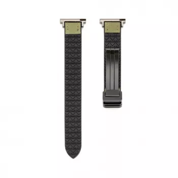 Connect 22mm Silikono ir Odos Laikrodžio Dirželis su Magnetiniu Užsegimu Miško Žalia