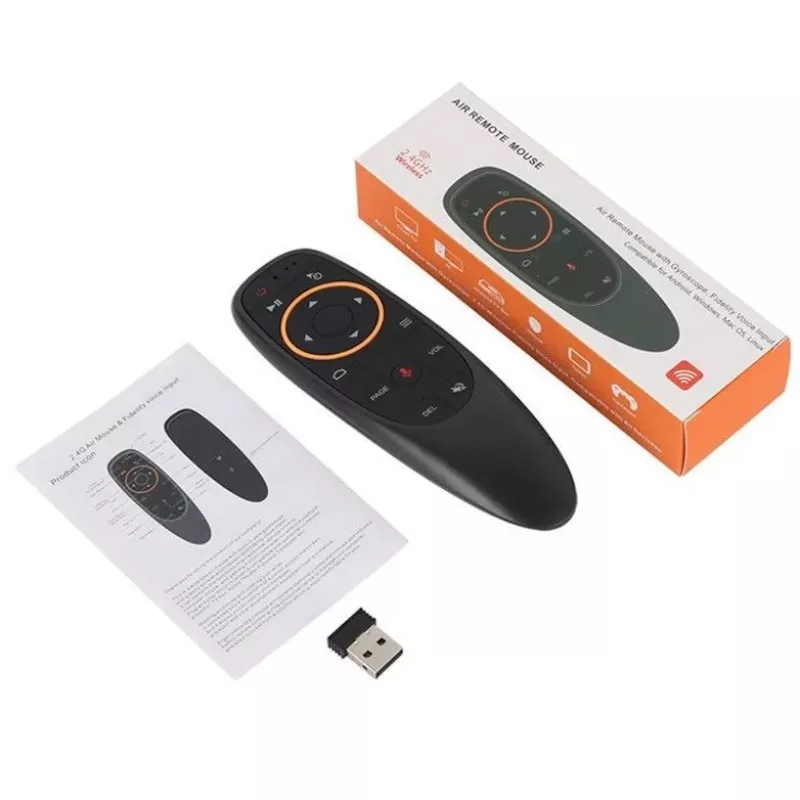CP G10s Universal Smart TV Air Mouse - Belaidis / IR nuotolinio valdymo pultas su balsu ir giroskopu, juodas