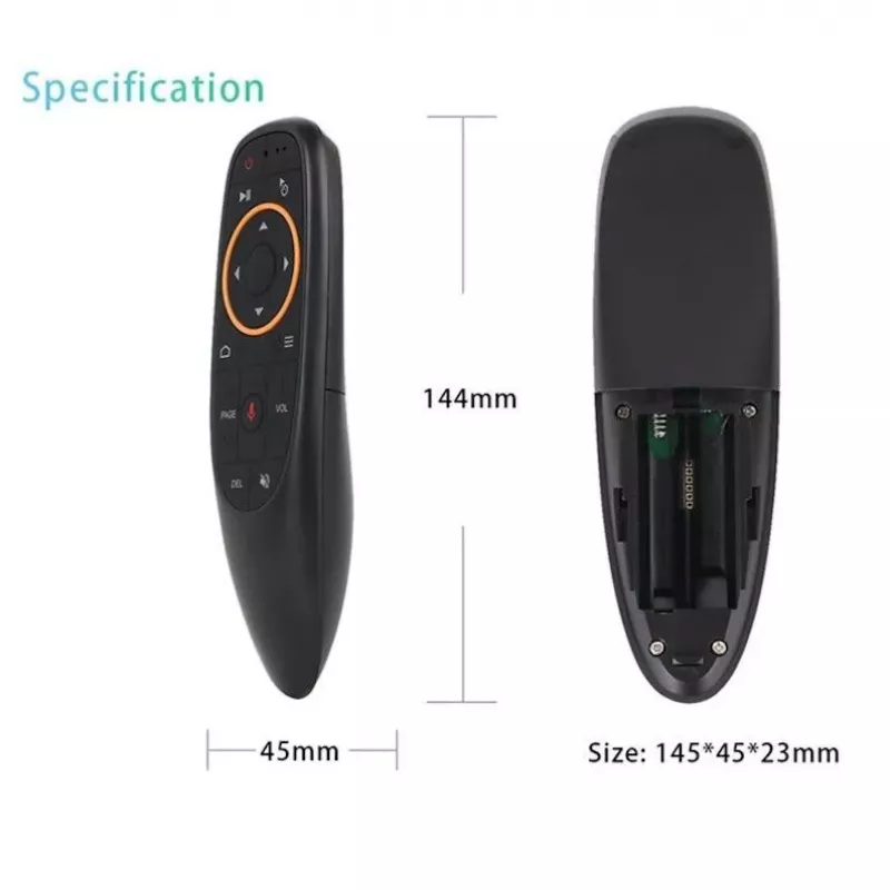 CP G10s Universal Smart TV Air Mouse - Belaidis / IR nuotolinio valdymo pultas su balsu ir giroskopu, juodas