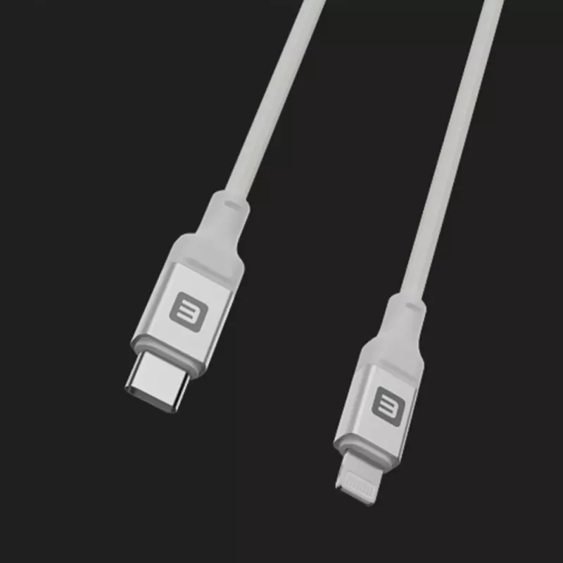 Evelatus USB-C to Lightning laidas 1,2 m 60 W (MFI09) aliuminio korpusas pintas baltas