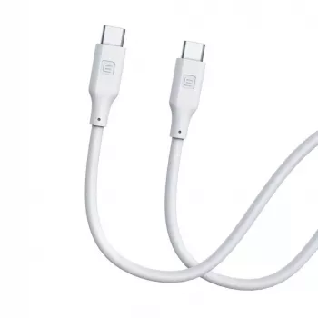 Evelatus USB-C į USB-C Silikoninis Laidas 1,2 m 60W / 20V 3A Baltas