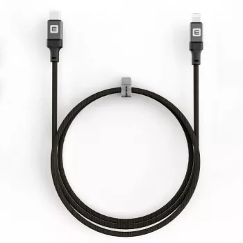 Evelatus USB-C to Lightning laidas 1,2 m 60 W MFi sertifikuotas pintas nailonas aliuminio korpusas juodas