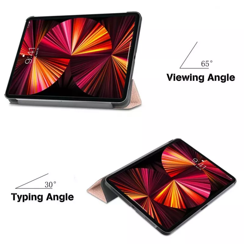 iLike Galaxy Tab S6 Lite 10.4 P610 Tri-Fold Eco-Leather Stand Case Rose Gold