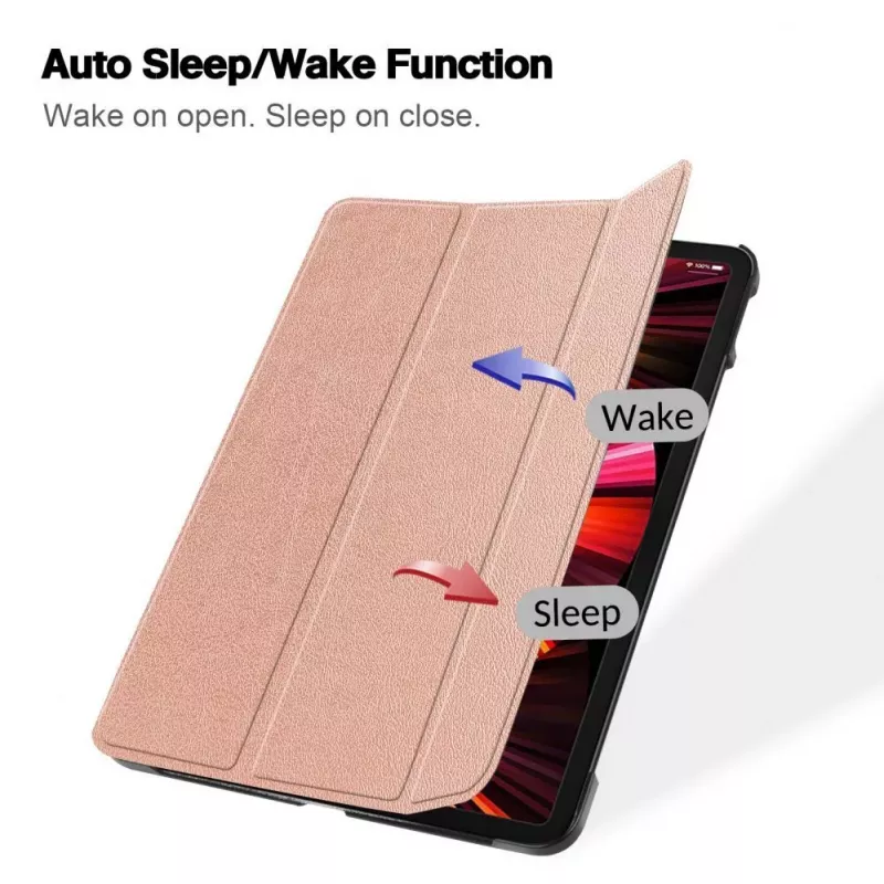 iLike Tab P12 12.7 Tri-Fold Eco-Leather Stand Case Rose Gold