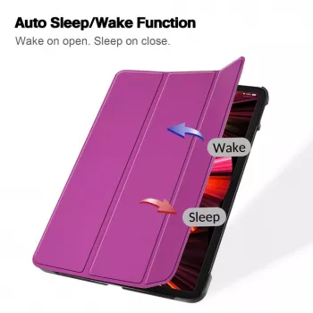 iLike iPad Mini 5 7,9 inch Tri-Fold Eco-Leather Stand Case Violetinė