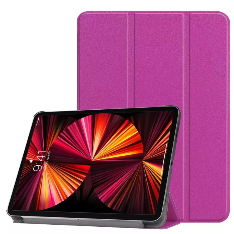 iLike Galaxy Tab A8 10.5 X200 Tri-Fold Eco-Leather Stand Case Purple