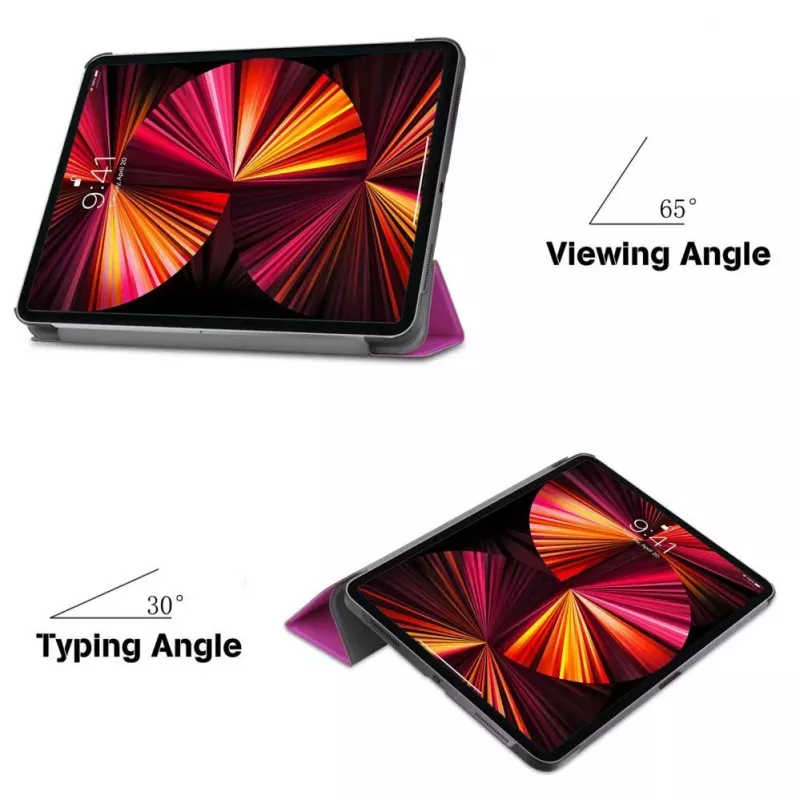 iLike Galaxy Tab S6 Lite 10.4 P610 Tri-Fold Eco-Leather Stand Case Purple