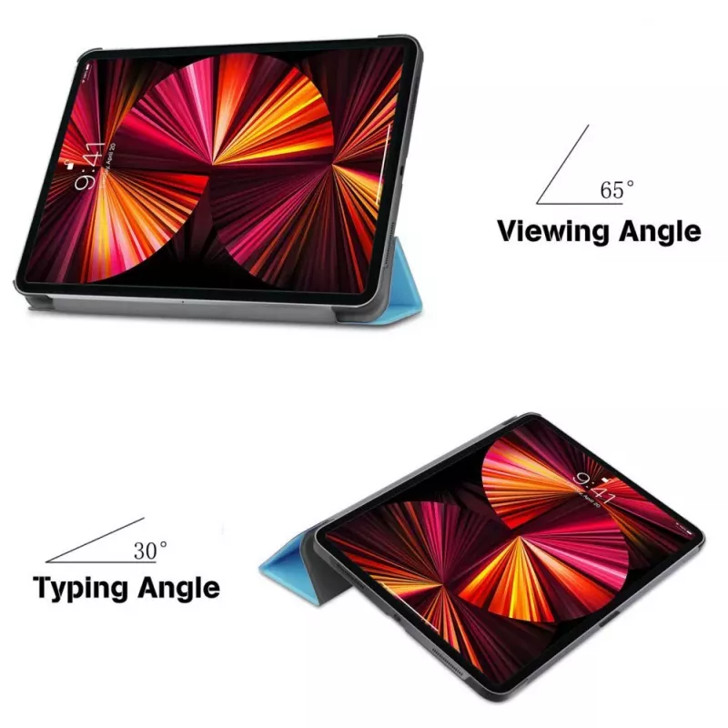 iLike iPad 9.7 Tri-Fold Eco-Leather Stand Case Sky Blue