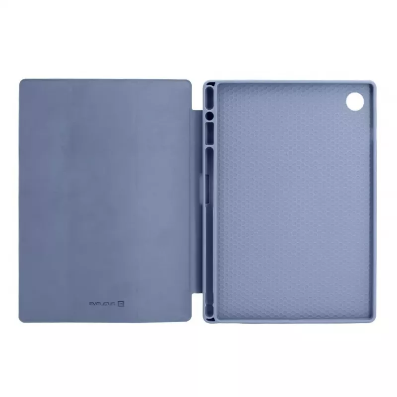 Evelatus Galaxy Tab A8 10.5 planšetinio kompiuterio dėklas su imitaciniu mikropluoštu viduje, levandų pilka