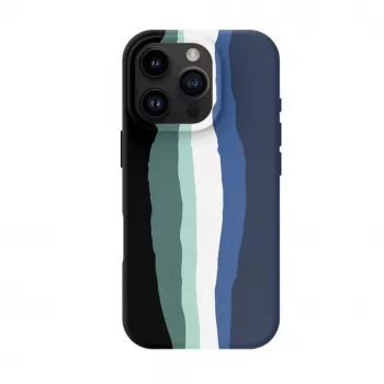 Evelatus Apple iPhone 16 Pro Max Multi-Colored Silicone Case With MagSafe Aura Blue