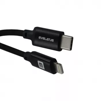 Evelatus AutoSpring Coiled Cable USB A to Lightning 1,2 m juodas