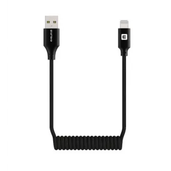 Evelatus AutoSpring Coiled Cable USB A to Lightning 1,2 m juodas