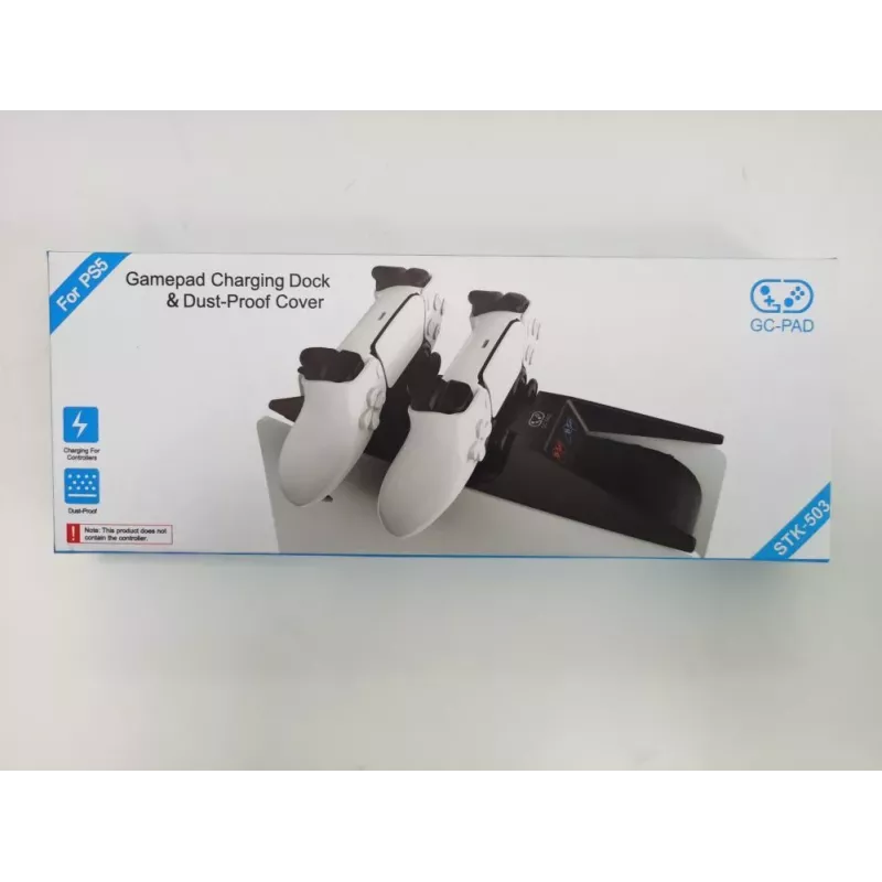 iLike P-5 Dvigubo ir greito įkrovimo stotelė, skirta Sony PlayStation 5 PS5, juoda